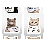 Pegatizas De Gato Rollo, Rendimiento Seguro Adhesivo, 500 Piezas, Pegatinas De Vinilo Impermeables, Animales De Autoadhesivos Lindos, Excelente Regalo, Para Niños, Adolescentes, Niños Y Niñas