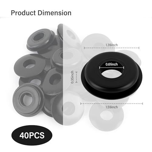 Image of 40PCS Glad Hand Seals for Glad Hand Air Hose,Rubber Gladhand Seals of Semi Truck Accessories,Air Lines for Semi Truck Car Accessories Compatible with Tramec Tectran Haldex (40PCS Black)