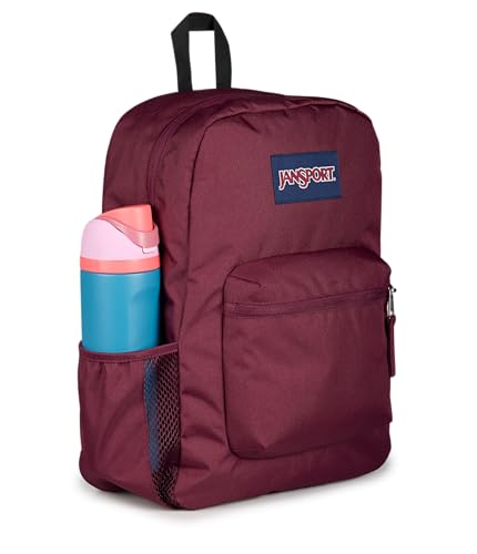 Image of JanSport Cross Town Backpack - Simple Bag for Everyone with 1 Main Compartment, Front Utility Pocket - Premium Class Accessories - Cherry Lacquer