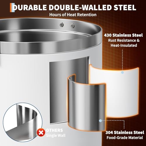 Image of 100-Cup (14L / 3.8 Gallon) Commercial Coffee Urn - Stainless Steel Electric Hot Beverage Dispenser with Double-Wall Insulation, Ideal for Weddings, Parties, Catering, and Buffets