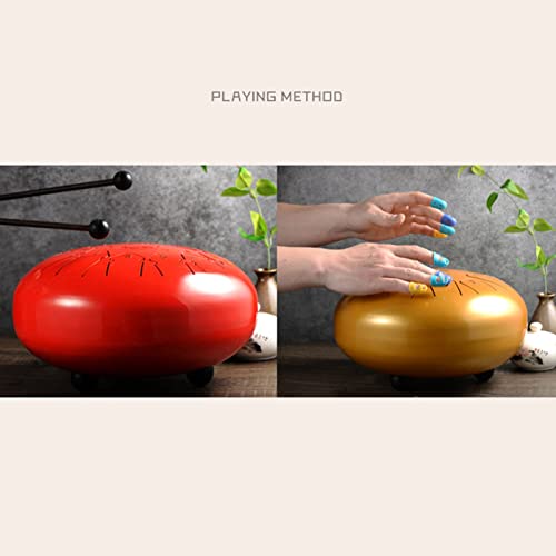 Percussion Ethereal Drum, Tambor de lengua de acero de 12 pulgadas y 13 notas, con bolsa, mazos, escalas y anillos para dedo para camping, meditación o yoga, color F miniatura 2