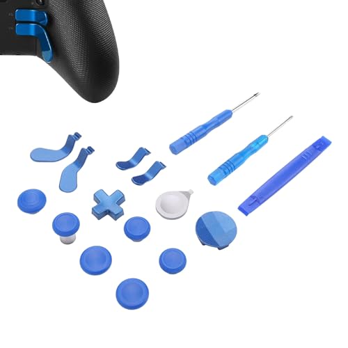 KUIDAMOS Wymienne Drążki ze Stali Nierdzewnej do Zestawu Akcesoriów do Gier Series 2 do 2-rdzeniowego Kontrolera Bezprzewodowego Series Zawiera 6 Drążków, Joysticki, 4 łopatki Podkładki D Torba na