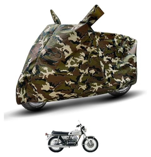 Image of Auto Hub Waterproof Bike Cover Compatible with Yamaha Rd 350 Dustproof, UV Protection Two Wheeler Bike Rd 350 Cover - Army Print