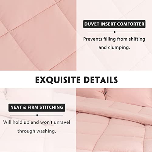 Recyco Twin/Twin Xl Comforter Set For College Girls Boys, Duvet Insert Bed Comforters & Sets With Pillow Sham, Lightweight Ultra Soft Quilted Down Alternative Comforter, Blush Pink #TOP3