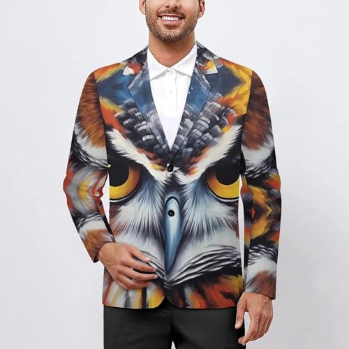 Colorful Owl Men's Casual Blazers Slim Fit Sport Coats Blazer Two Buttons Suit Jacket for Work Party2