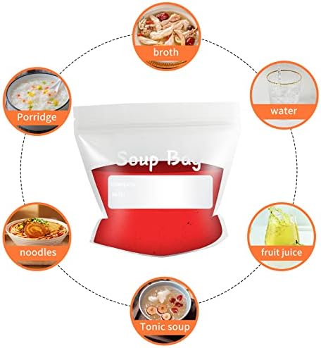 ECOOPTS Soup Freezer Bags 500 ml Reusable Soup & Sauce Liquid Storage Bags(Pack of 20)