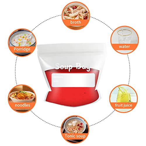 ECOOPTS Sacs de congélation pour soupe, 500 ml, sacs de conservation réutilisables pour soupes et sauces (lot de 20) – vue 8