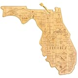 Totally Bamboo Destination Florida State Shaped Serving and Cutting Board, Includes Hang Tie for Wall Display