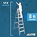 LITE 8-foot Aluminium Step Ladder with tool tray, 250-Pound Load Capacity, Type I, LP-2111-08