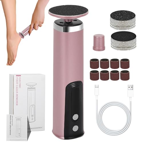フィート用電気カルスリムーバー - フットカルスリムーバーエレクトリック| 2 in 1ペディキュアデッドスキンスクラバー|サンドペーパーディスクを備えた電動フットファイルカルスリムーバーと女性のための粉砕ヘッド