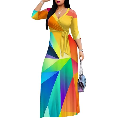 Image of PinkPatty Plus Size Maxi Dress for Women 3 /4 Sleeve Casual Long Dress