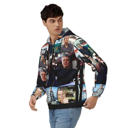 Anthony Music Bourdain Men's Casual Zipper Hoodie Pullover Hooded Long Sleeve Sweatshirt with Big Pockets3