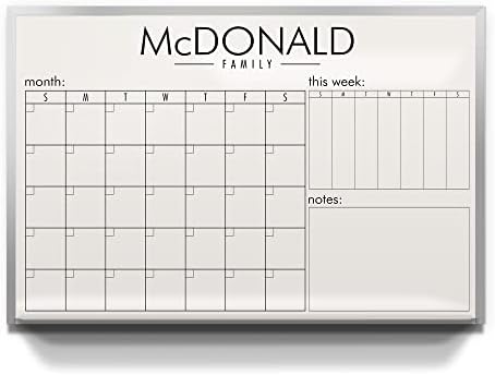 Personalized Family Command Center, 24"' Wide x 18"' Tall Dry Era...