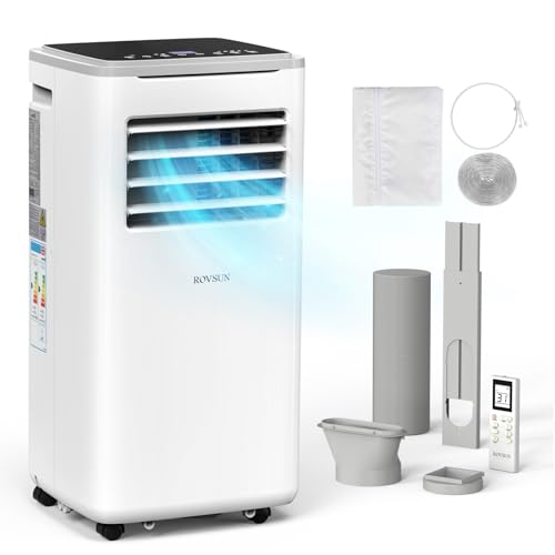Bonnlo 9000BTU Portable Air Conditioner, 5-in-1 Air Conditioning Unit, Heater 7000BTU, Dehumidifier, Sleep Mode, Fan 2 Speeds - Remote Control and Digital Display, 24H Timer, w/400cm Window Seal Kit