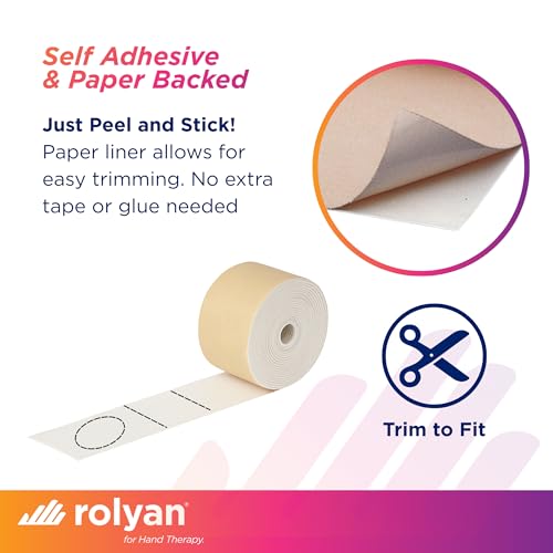 Image of Rolyan Non-Latex Moleskin Roll, 1 inch x 5 yards, Beige, Padding with Paper Backed Adhesive, Cut to Fit for Splints, Braces, and Casts, Soft Flexible Tape for Blister Prevention & Skin Protection
