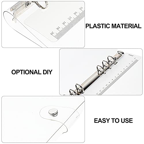 Cabilock 6- Anéis Anéis de Encadernação Diário Tampa Transparente Macio PVC Protetor Tampa Do Cadern