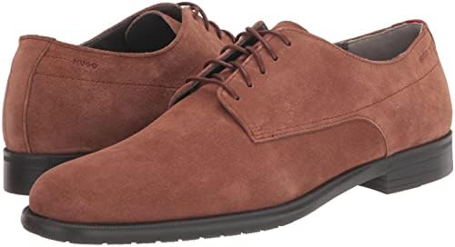 HUGO Smooth Suede Lace up Derby Dress Shoe Chestnut Brown | Image 6