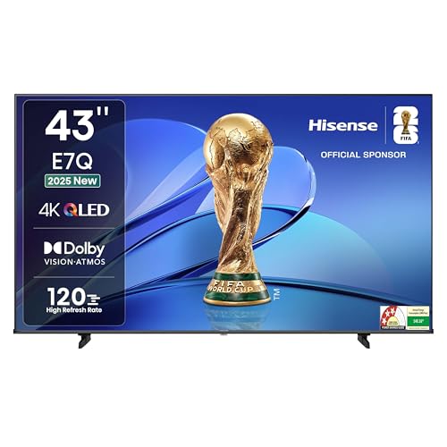Hisense 108 cm (43 inches) E7Q Series 4K Ultra HD Smart QLED TV 43E7Q (Black)
