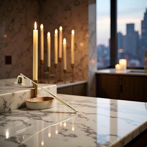 GANPUB Gold Metal Candle Snuffer Wick Snuffer with Long Handle Candlesnuffers Candle Sleeves Accessories - Thumbnail 4