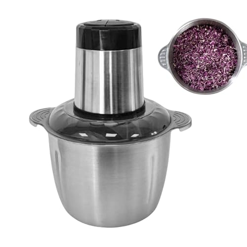 Grinder De Carne - Chopper De Comida Eléctrica | Grinder De Carne Con Contenedor De Acero Inoxidable 2L | Procesador De Alimentos Multifuncional Compacto Para La Preparación De Comidas De Cebolla Prep
