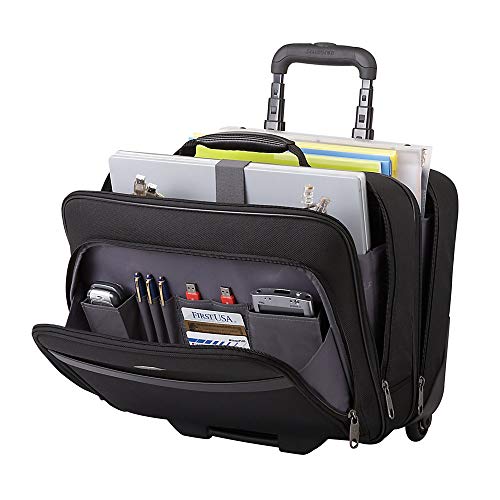 Samsonite&reg; Double Gusset Wheeled Portfolio, Black