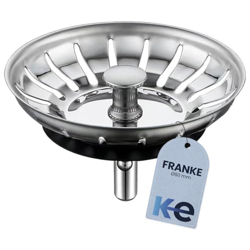 Anakel Home Tapón Fregadero Cocina Compatible con Franke | Tapón Colador Universal, Acero Inoxidable, Ø80 mm