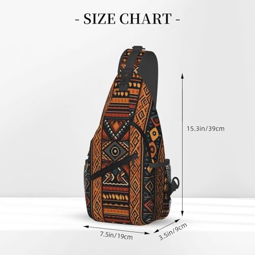 Bolso tipo bandolera con diseño africano tradicional negro miniatura 3
