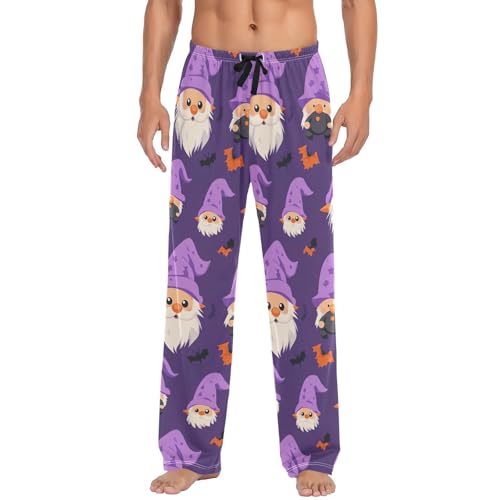 Men’s Halloween Gnomes Pajama Pants with Pockets, Comfortable Lounge Sleep Bottoms#235