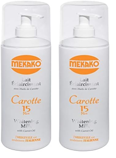 Mekako Lait Éclaircissante avec Huile de Carotte, 400 ml (Lot de 2)