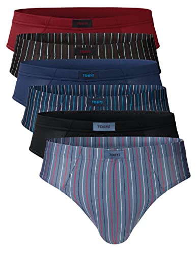 7Days Lot de 6 ou 12 slips classiques pour homme en microfibre avec élasthanne, Lot de 6, M Cover