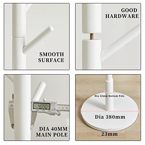 Aibiju Standing Coat Rack Stand With 8 Hooks And 3 Height Options, Wood Kids Coat Tree With Sturdy Round Base, Small Hall Tree Coat Rack White Yd-1009 #TOP2