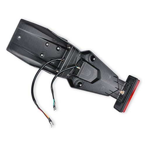 KATUR 12V LED Motorcycle Fender Rear Tail Stop Light Reflector Universal for MX Motocross Sport Pit Dirt Bike (Red Shell)
