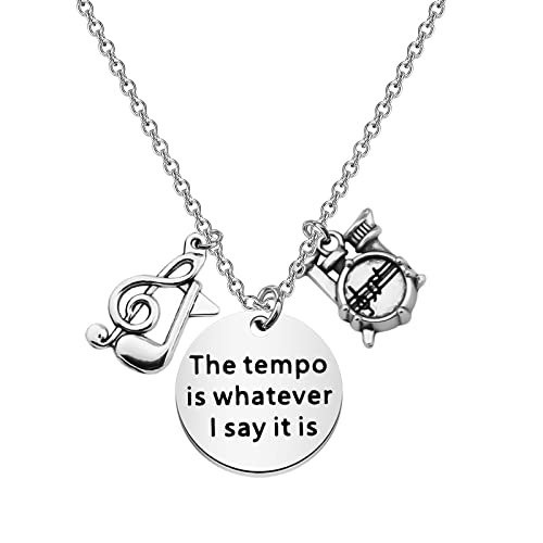 WSNANG Drum Necklace Musician Gifts Drummer Jewelry Charm Necklace Gifts for Drum Players