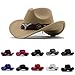 Fashion Unisex Wide Brim Cowboy Hats Western Fedora Disco Hat Wide Brim Fedora Hats Classic Cowboy Hats (White, M)