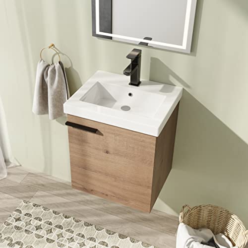 Calieton 18" Bathroom Vanity with Sink, 18 Inch Floating Bathroom