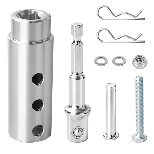 Image of Trailer Jack Drill Adapter for 1 /2-Inch Socket Head 1-Inch Jack Drive Shaft | Camper Jack Drill Adapter, Suitable for RVs and Dump Trailers, Upgraded Stainless Steel Heavy-Duty Drill Adapter