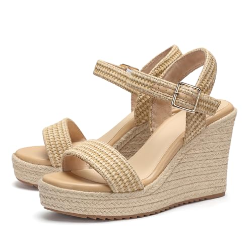 Image of VICKI.VICKI Women's Platform Sandals Wedge Ankle Strap Open Toe Sandals
