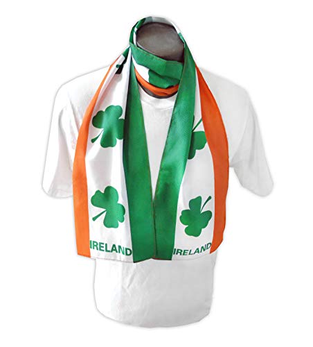JAVI Sports Ireland Flag Print Scarf 64-inches x 8-inches One-Size-Fits-All Irish Wrap
