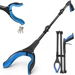 Litter Pickers Grabber Stick, 91cm Foldable Reaching Aid with Magnetic Tip & 360° Rotating Jaw, Long Rubbish/Trash Pickup Tool for Adults, Elderly, Disabled (Blueblack, 36INCH)