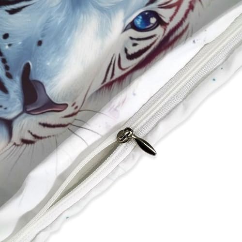 Funda de cama de tigre de microfibra con cremallera para niños 5