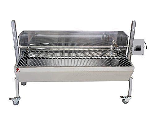 Spanferkelgrill Beeketal BSGW-150H mit Windschutz und Grillmotor