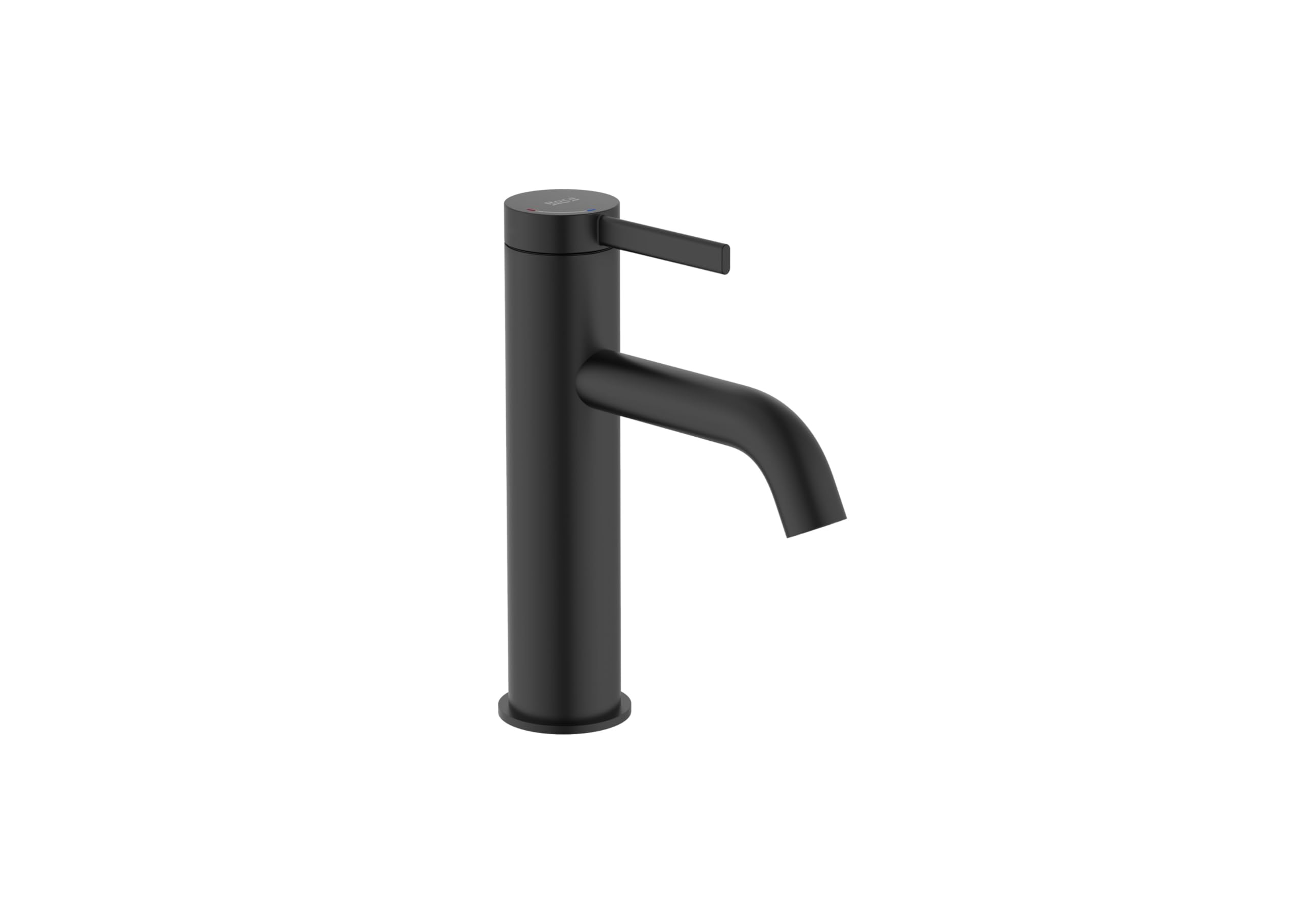 Roca Ona Grifería para lavabo con tecnología Cold Start, grifo monomando con enlaces de alimentación flexibles de fácil instalación, mezclador de baño con desagüe click-clack, negro mate, A5A3A9ENB0