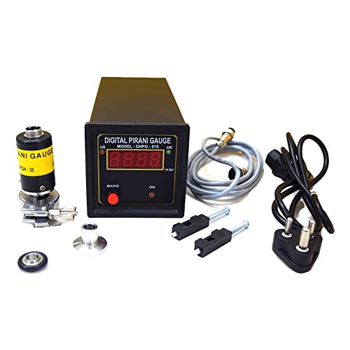DHPG-210 Digital Pirani Gauge | High Vacuum Measurement (Range 999 mbar to 0.001 mbar) (1 Micron) | Panel Mount LED Display | Industrial Vacuum Sensor for Coating, Sputtering, Diffusion Pumps