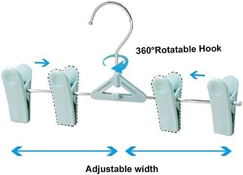 Miniatura 2 de Perchas para pantalones con clips, 50 perchas apilables para ropa con clips, perchas antideslizantes para pantalones, perchas para faldas con clips,