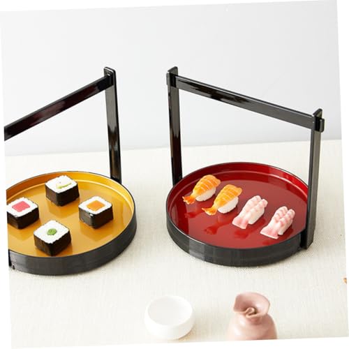 Plato de plástico para sushi con mango estilo japonés miniatura 2