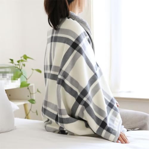 CSARPECT Damen Schaldecke, Winter Warme Fleece Poncho Cape Pullover Decke Knöpfen Strickjacke Zuhause Büro (80 * 130cm, Cremefarben, Einheitsgröße)