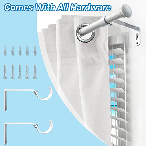 White Curtain Rods 2 Pack,Small Matte White Curtain Rods For Windows 48 To 84 Inch, 5/8 Heavy Duty Curtain Rod Set With Brackets, Adjustable Splicing Drapery Rod #TOP5