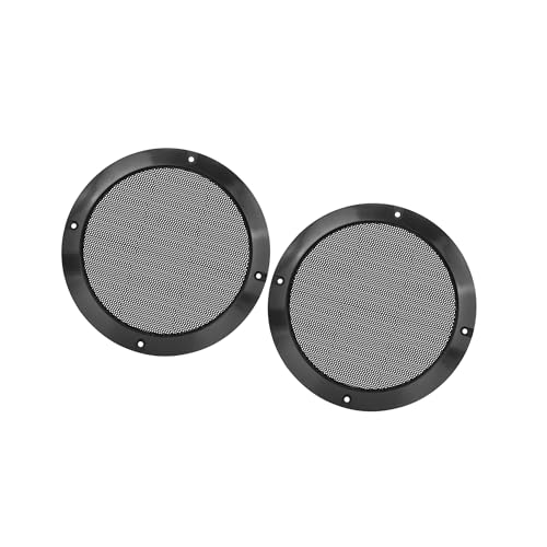 Hihaha 2pcs 6.5 Car Glossy Audio Speaker Cover Mesh Grill Horn Guard Durable Material