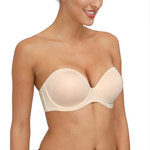 Lwear Women's Strapless Backless Convertible Clear Straps Full Figure Bra Plus Size Nude, 36Ddd/F #TOP1