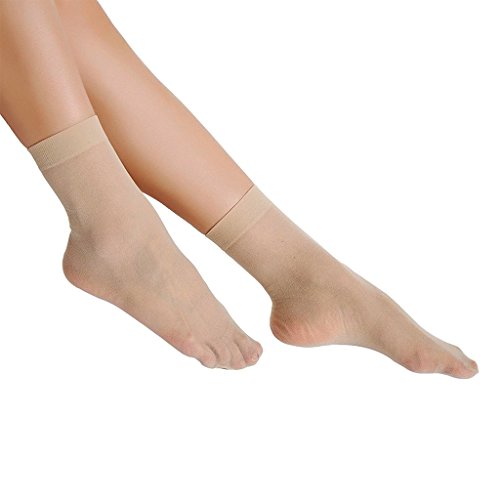BONAS Women Sheer Socks 10 Pairs Ankle High Soft Crystal Silky Hosiery Office3